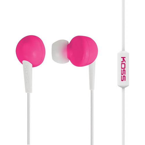 Наушники KOSS KEB6i Pink, Mini jack (3.5 мм), вакуумные, микрофон на проводе, кабель 1.2 м